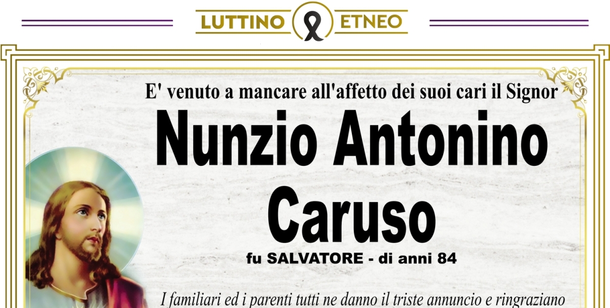 Necrologio Nunzio Antonino Caruso Luttino.it